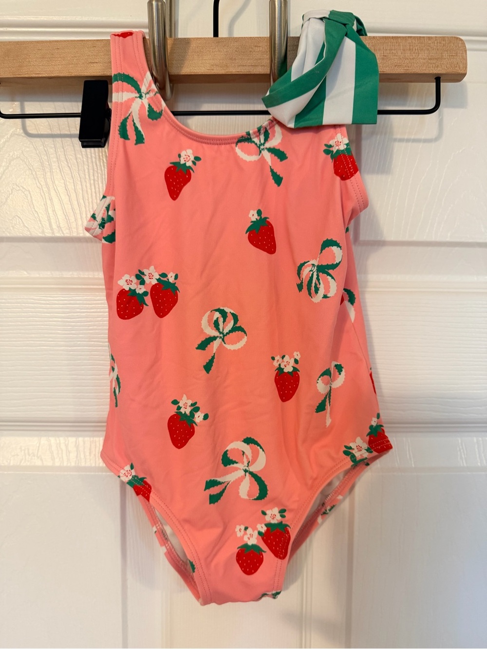 TBBC Brookhaven Bow bathing suit in a Bow and Berry Pink and Kiawah Kelly Green